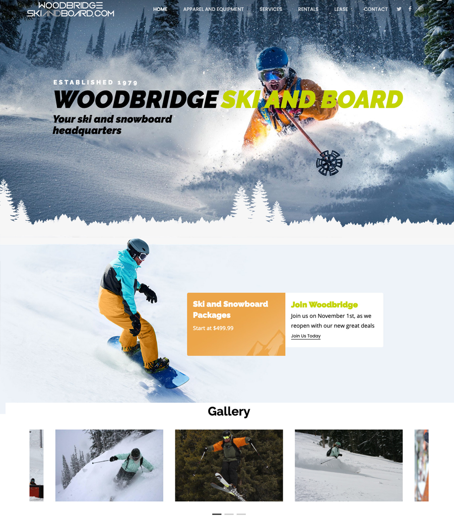 Woodbridge Ski and Board Web Design