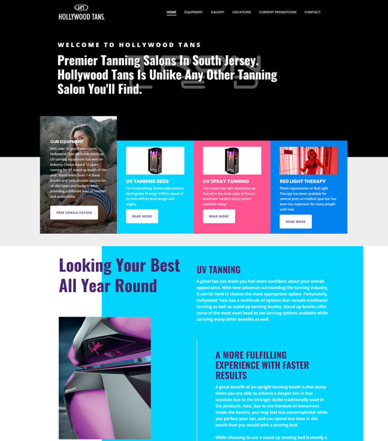 New Jersey Multimedia • Hollywood Tans • Website Design